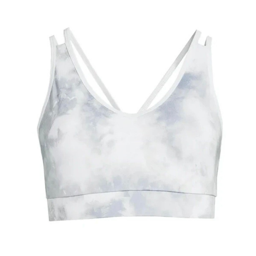 Avia Sports Bra Womens XXXL (22) Grey Tie Dye Strappy Activewear Workout Sporty